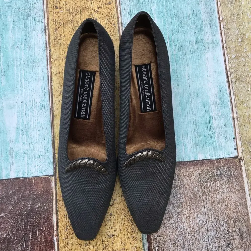 Stuart Weitzman pump with detailed chunky heel Women's 6.5